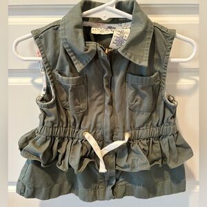 Adorable Olive Green Zip Front Vest by Max Studio Kids